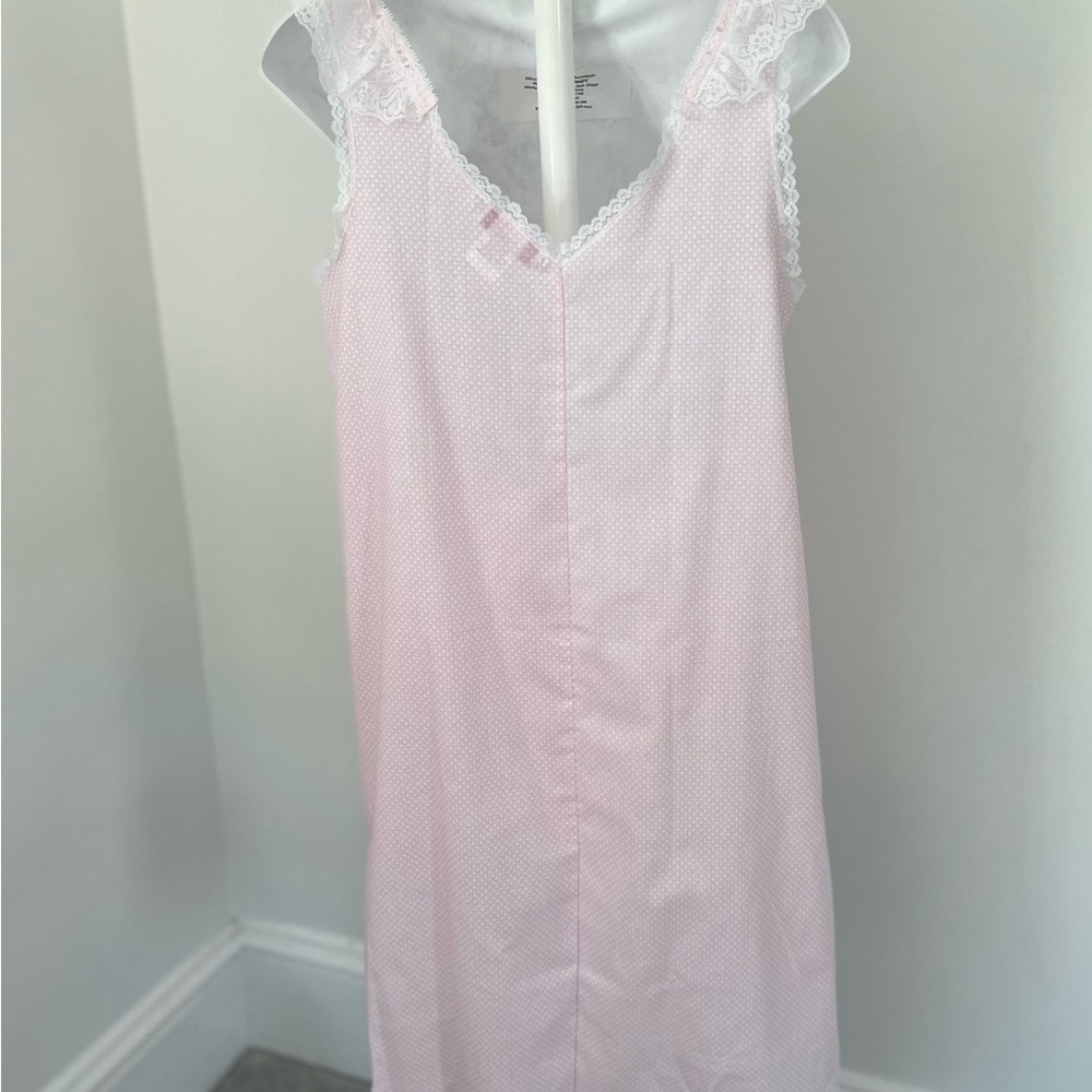 Vintage Brandywine Mini Checkerboard Pink/White Coquette Nightgown - Picture 2 of 10